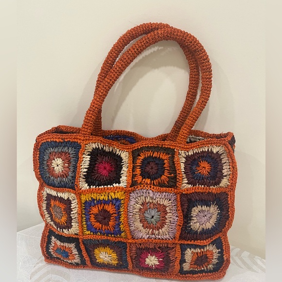 Handbags - Handcrafted Raffia Crochet Tote Bag